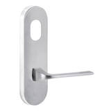 Lockwood 2801 Round End Plate with Cylinder Hole & 123 Lever - Satin Chrome