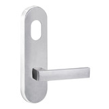 Lockwood 2801 Round End Plate with Cylinder Hole & 101 Lever - Satin Chrome