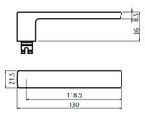 Lockwood 1901 Square End Plate with Cylinder & 101 Lever - Satin Chrome