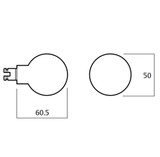 Lockwood 1808 Square End Plate with Cylinder Hole And Fixed 20 Knob - Satin Chrome