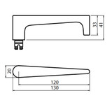 Lockwood 1939 Square End Plate with DDA Turn & 133 Lever - Satin Chrome