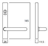 Lockwood 4803/77SC - Exterior Narrow Plate - Square-End Brass - Lever 77 - Satin Chrome