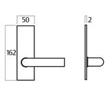 Lockwood 224 Interior Plate with Cylinder Hole & LED & 59 Lever - Satin Stainess Steel