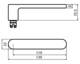 Lockwood 1370 Series 106 Lever On Round Rose Exterior Half Set - Satin Chrome