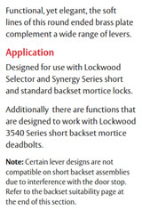 Lockwood 5901 Round End Plate with Cylinder Hole & 90 Lever - Satin Chrome