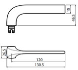Lockwood 4905 Square End Plate with 123 Lever - Satin Chrome