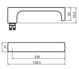 Lockwood 4905/112SC - Interior Narrow Plate - Square-End Brass - Lever 112 - Satin Chrome