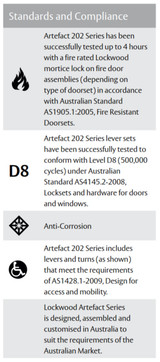 Lockwood 203 Interior Plate with Cylinder Hole & 90 Lever - Left Hand - Satin Stainess Steel