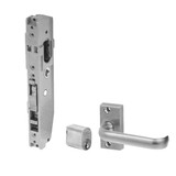 Lockwood 3541 Short Backset Sliding Door Lock Cylinder & Lever - Satin Chrome