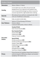 Lockwood Symphony 59 Lever On Square Rose Interior Half Set - Satin Chrome