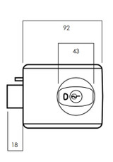 Lockwood 001 Deadlatch with Knob Open Out Strike - Satin Chrome Pearl