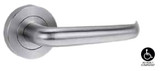 Lockwood 2901 Interior Round End Plate with Cylinder Hole & Lever 180 - Satin Chrome