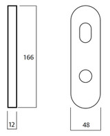Lockwood 2905/131SC - Interior Round-End Brass Plate - Lever Only - Lever 131 - Satin Chrome