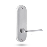 Lockwood 2905 Round End Plate with 123 Lever - Satin Chrome