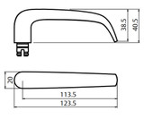 Lockwood 2805 Round End Plate with 180 Lever - Satin Chrome