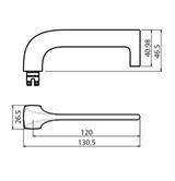 Lockwood 2805 Round End Plate with 124 Lever - Satin Chrome