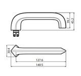 Lockwood 4801 Square End Plate with Cylinder Hole & 116 Lever - Satin Chrome