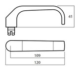 Lockwood 4905 Square End Plate with 74 Lever - Satin Chrome
