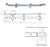 Lockwood Visible Fix Offset Panic Bolt 450m - Satin Chrome