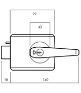 Lockwood 002 Deadlatch with Lever Metal Frame Strike - Satin Chrome Pearl