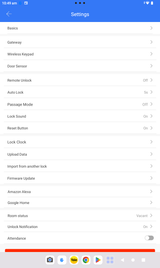 McGrath TT-Lock management App: Smartphone example screenshots