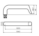 Lockwood 4904 Square End Plate with Turn & 102 Lever - Satin Chrome