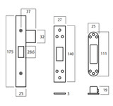 Lockwood 3571 Mortice Deadlock Cylinder Both Sides