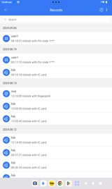 McGrath TT-Lock management App: Smartphone example screenshots