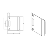 Lockwood 8654 Strike Centre Lock - Extra Width - 75mm