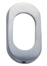 Lockwood Brass Round End Oval Cylinder Escutcheon - Satin Chrome