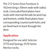 Lockwood 213 Interior Plate with Turn & 70 Lever - Satin Stainess Steel