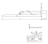 Lockwood Flush Bolt 300mm - Satin Chrome