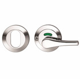 Lockwood 1360 Series - Oval Cylinder & Privacy Indicating DDA Turn Knob Escutcheon Kit - Satin Chrome