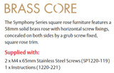 Lockwood Symphony Lever 90 on Square Rose - Fixed Interior Half Set Chrome Plate