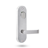 Lockwood 2916 Round End Plate with Privacy Indicating Turn & 59 Lever - Satin Chrome
