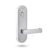 Lockwood 2916 Round End Plate with Privacy Indicating Turn & 76 Lever - Satin Chrome