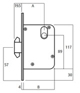 Lockwood 3573 Mortice Sliding with Escape Latch - Right Hand