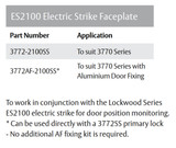 Lockwood Face Plate for Aluminium Fixing