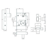 Lockwood MkII Lock 60mm Backset . 50 mm Door Kit