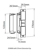 Lockwood ES9000 Electric Strike - 12-30vDC Multi-Function - Preload - Monitored No Lip