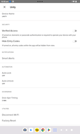 Yale Smartlock App: Smartphone example screenshots