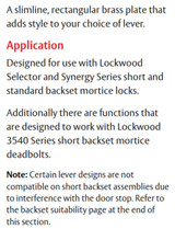 Lockwood NZ4911 Square Plate with LED Lens Cylinder Hole NZ59 Lever