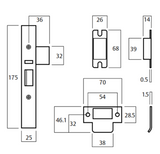 Lockwood Nigthlatch - Pairimry Lock 60mm Backset
