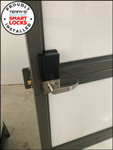 Carbine CEL2-3IN1 Fire Rated Leverset with RFID and Key Override – Satin Nickel (CEL2-3IN1-SL8SN-FRKIT) Installed by Terry's Locksmiths
