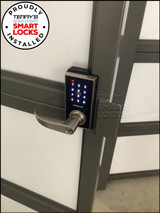Carbine CEL2-3IN1 Digital Leverset with RFID and Key Override – Satin Nickel. Installed by Terry's Locksmiths Gold Coast