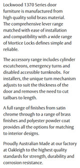 Lockwood 1370 Series 70 Lever Round Rose Fix Exterior Half Set