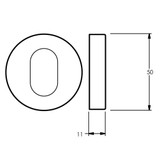 Lockwood 1370 Series Oval Cylinder Escutcheon (Grub - Satin Chrome Screw Fix)