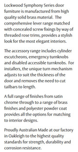 Lockwood Symphony 77 Lever Square Rose Interior Half