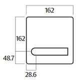 Lockwood 200 Series Artefact Square - Exterior Plate with Cylinder Hole & Knob 20