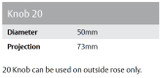 Lockwood 200 Series Artefact Square - Interior Plain Plate (Knob 20)
